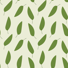 Simple matcha leaf seamless pattern