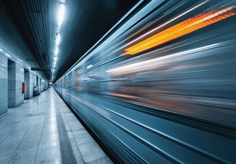 Obraz premium Subway train in motion