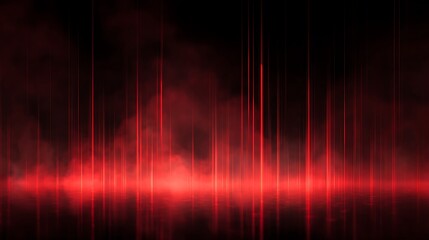 Glowing red vertical lines with smoky atmosphere black abstract