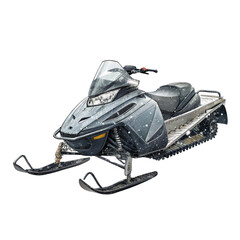 Snowmobile Illustration, Digital Painting, Isolated on Transparent Background, Winter Sport Vehicle, Snowmobile, winter, transport