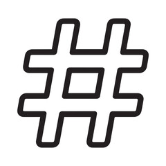 Fototapeta premium Bold Hashtag Symbol Vector on White Background