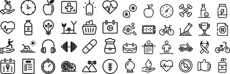 50 fitness icon vector