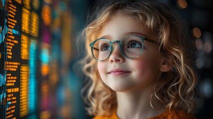 Curious child with analytical insight and visionary potential