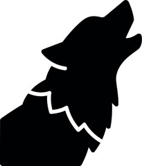 Howling wolf silhouette wild animal icon