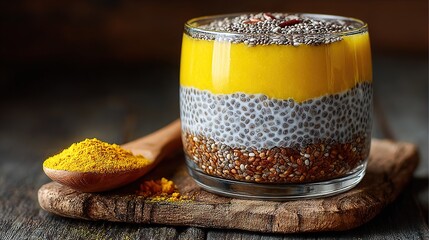   A close-up image of a bowl of food resting on a table, alongside a spoon and spoon rest