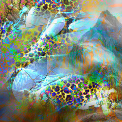 Colorful fashion print leopard designs.Fabric fashion pattern.Wave textile print design,illustration.Fractal colorful pattern.Print pattern illustration.New season fabric print.Textile fashion pattern