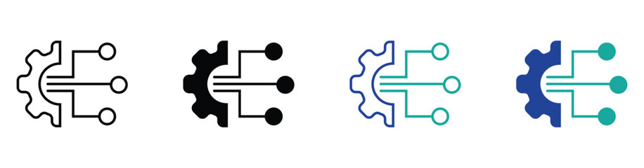 Settings and configuration icons, minimal thin line vector set.