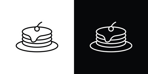 Pancake icon in line shapes, thin line design vector illustration
