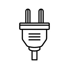 Simple outline icon of electric plug vector illustration