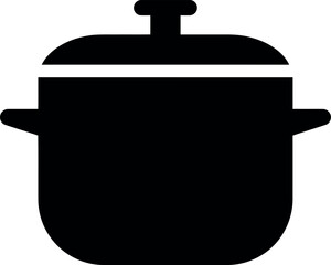 Obraz premium Black cooking pot icon