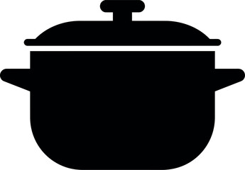 Black cooking pot icon