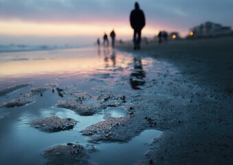 Fototapeta premium Beach scene at twilight