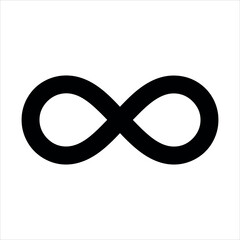 Black infinity symbol on a clean white background endless loop