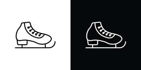 Ice skating icon in line shapes, thin line design vector illustration © Vipul