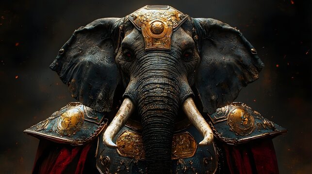 Armored elephant warlord a fearsome ancient conqueror