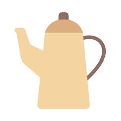 Obraz premium Tall teapot flat icon. Teapot vector illustration.