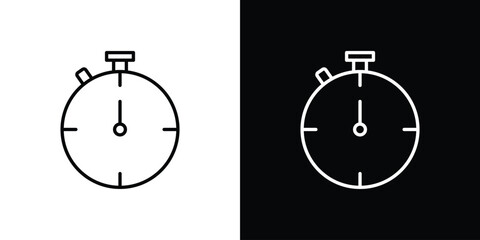 Half hour icon in line shapes, thin line design vector illustration