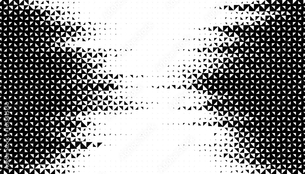 Poster black and white abstract halftone pattern with smooth transition effect. geometric grunge pattern fo