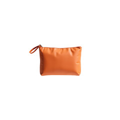 Obraz premium An orange cosmetic bag with a zipper closure.