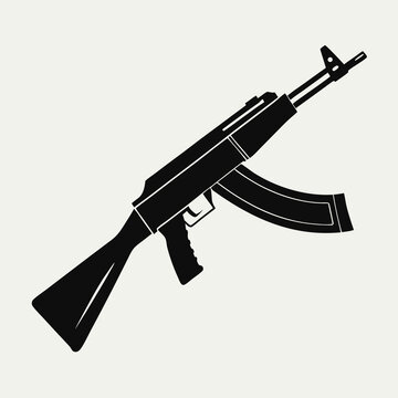 black ak-47 rifle isolated clip art preview