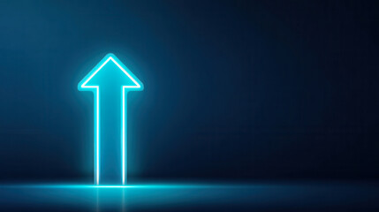 Futuristic Digital Growth Arrow Representing Financial Success and Technological Advancement futuristic, growth, glowing, arrow, finance, digital