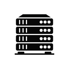 Vector illustration of Server Rack Icon: Data Center and Network Infrastructure Symbol