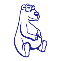 Bear Sitting Happy Tired Smile Cute Teddy Friendly