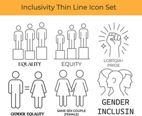 Inclusivity Thin Line Icon Set