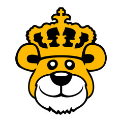 Obraz premium Bear King Crown Old Beard Ruler Royal Hat