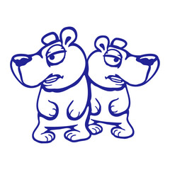 2 Bears Friends Evil Mad Crazy Bad Mood Angry Team