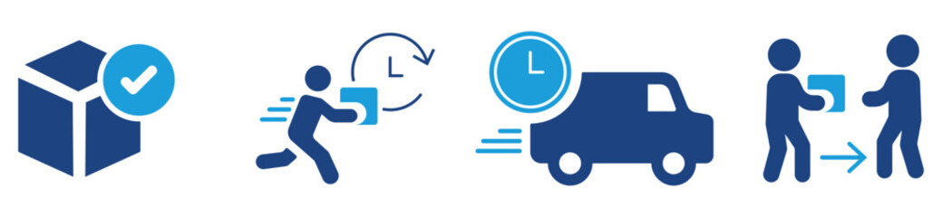 Logistics and shipping solid icon pack flat vector design for delivery services