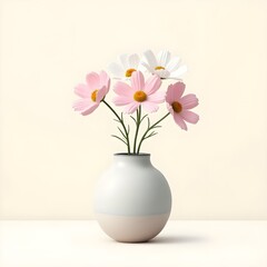 Pink bouquet in vase, a beautiful floral arrangement of spring blossoms
