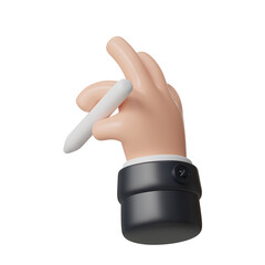 3D Hand Holding Pencil Writing Gesture Illustration