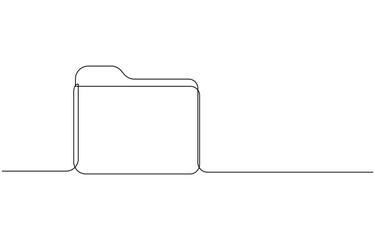 Minimalist Line Art of a File Folder, Outline documents background icon, One line drawing illustration of document