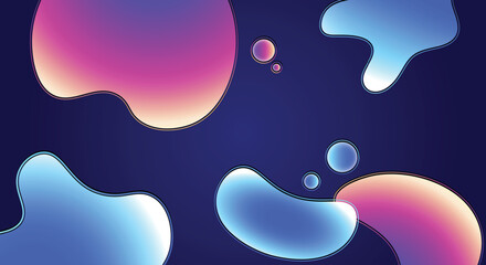 Abstract Gradient Fluid Shapes on Dark Background Modern Liquid Design Concept
