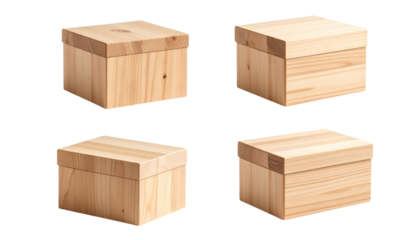 Variety of wooden boxes, exploring diverse shapes and rustic textures for storage decor