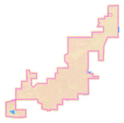 Map of the County Broomfield (Colorado, US) showing the isolated County with relief representation. No Lables.