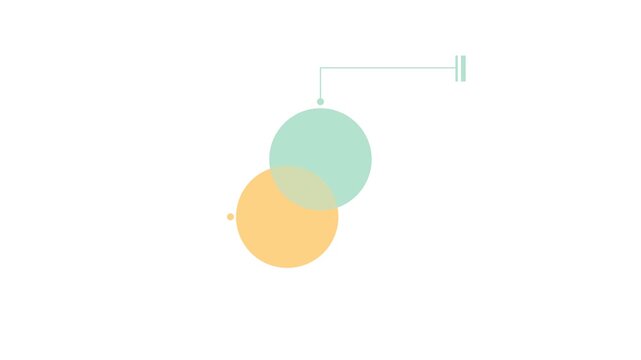 animated venn diagram 3 step with callout for label, animation footage video isolated on alpha channel (transparent) background.
