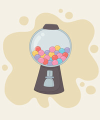 Flat Design Illustration with Candy Mashine