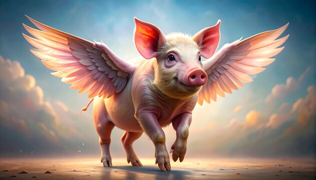 Fantasy Pig with Wings When Pigs Fly