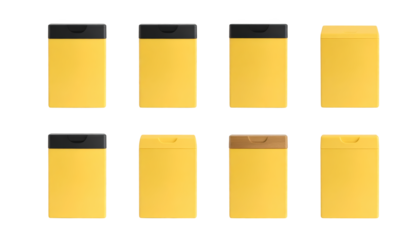Portable power, four yellow batteries ready to energize your devices four