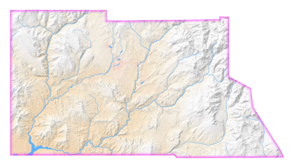 Map of the County Archuleta (Colorado, US) showing the isolated County with relief representation. No Lables.