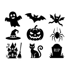 set of halloween elements