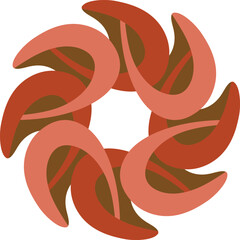 Radial Swirl Design with Warm Red Accents