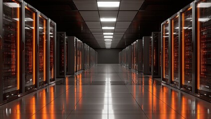 Modern server room interior