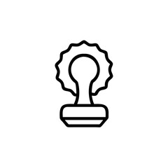 Outline stamp icon with wavy edge circular center circle