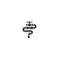 Water leak sensor icon illustration with valve and pipe design for home protection