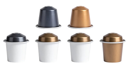 Set of four reusable cups with lids, perfect for hot or cold beverages onthego