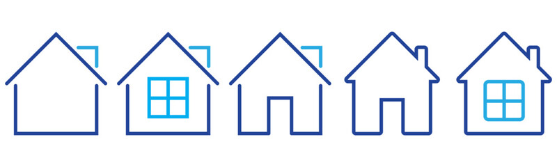 Minimalist House Icon Collection for Website, Mortgage, and Local Map Use