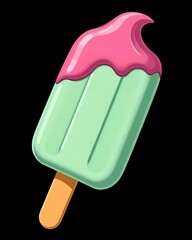 Decadent chocolate ice cream on a stick, a frozen sweet treat perfect for summer